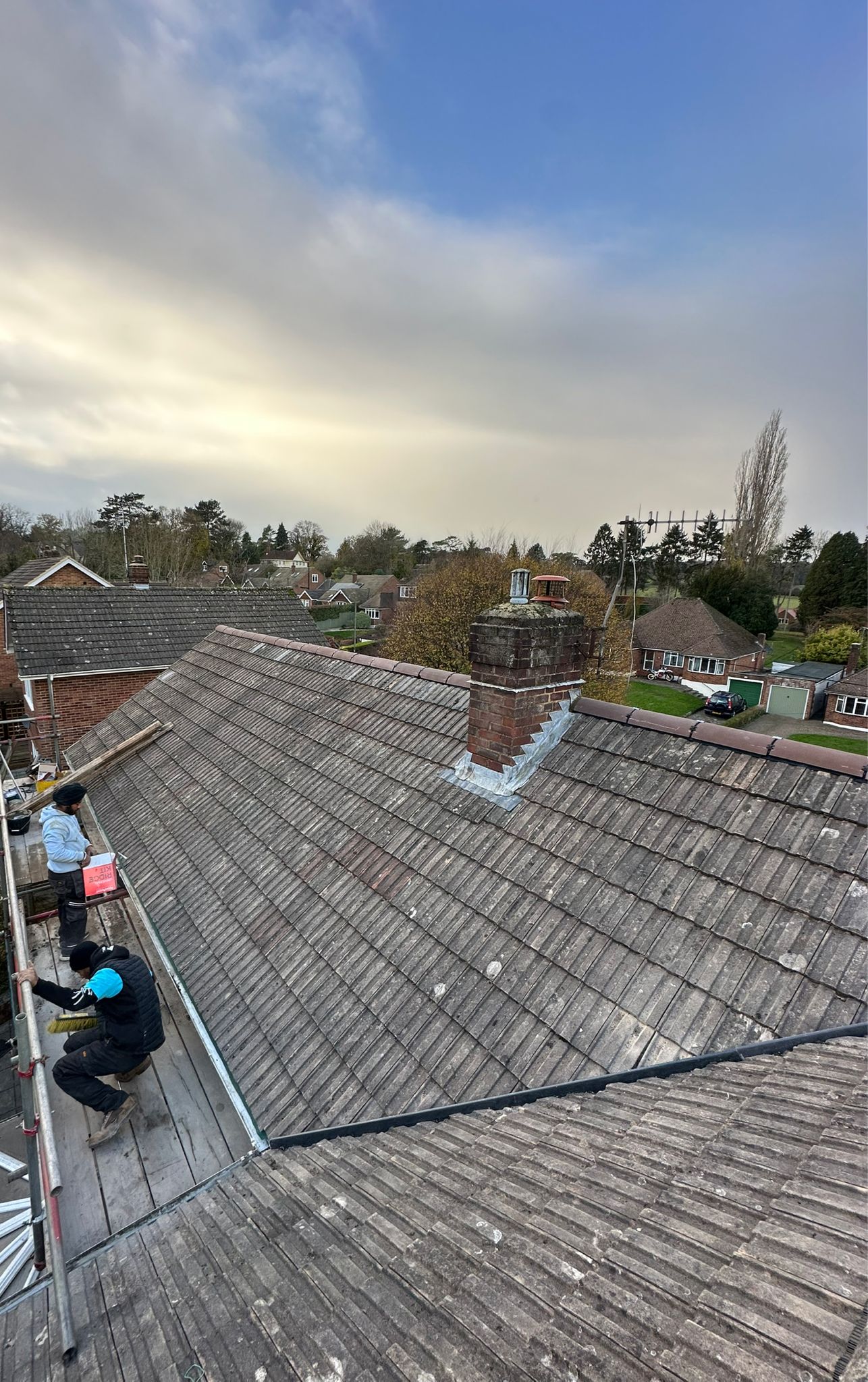 Roof repair work
